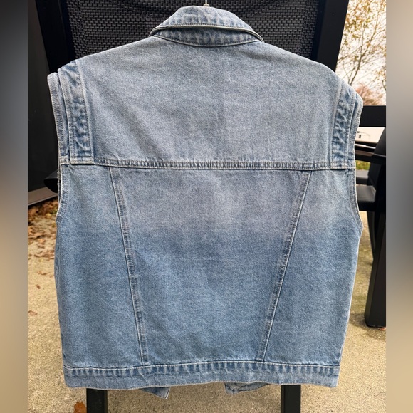 Oversized Denim Vest Sz M - Picture 2 of 4